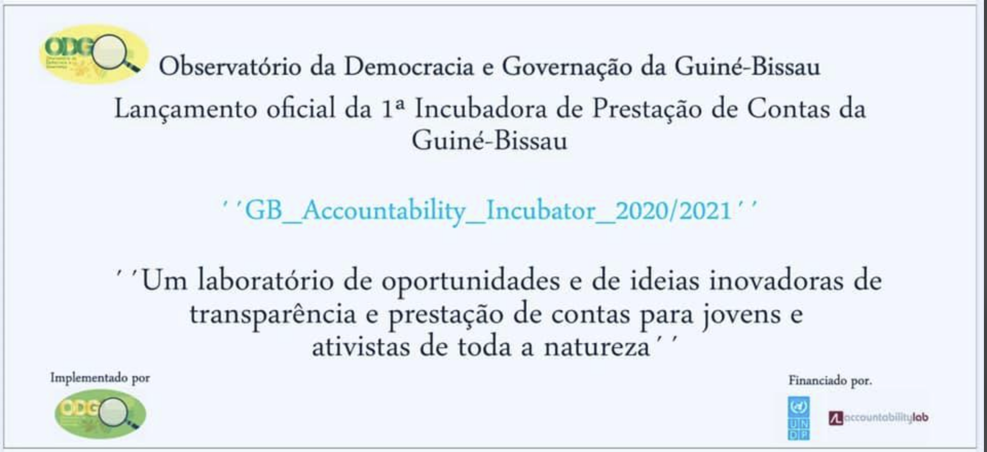 Incubadora Virtual de Prestação de Contas Na Guiné-Bissau 